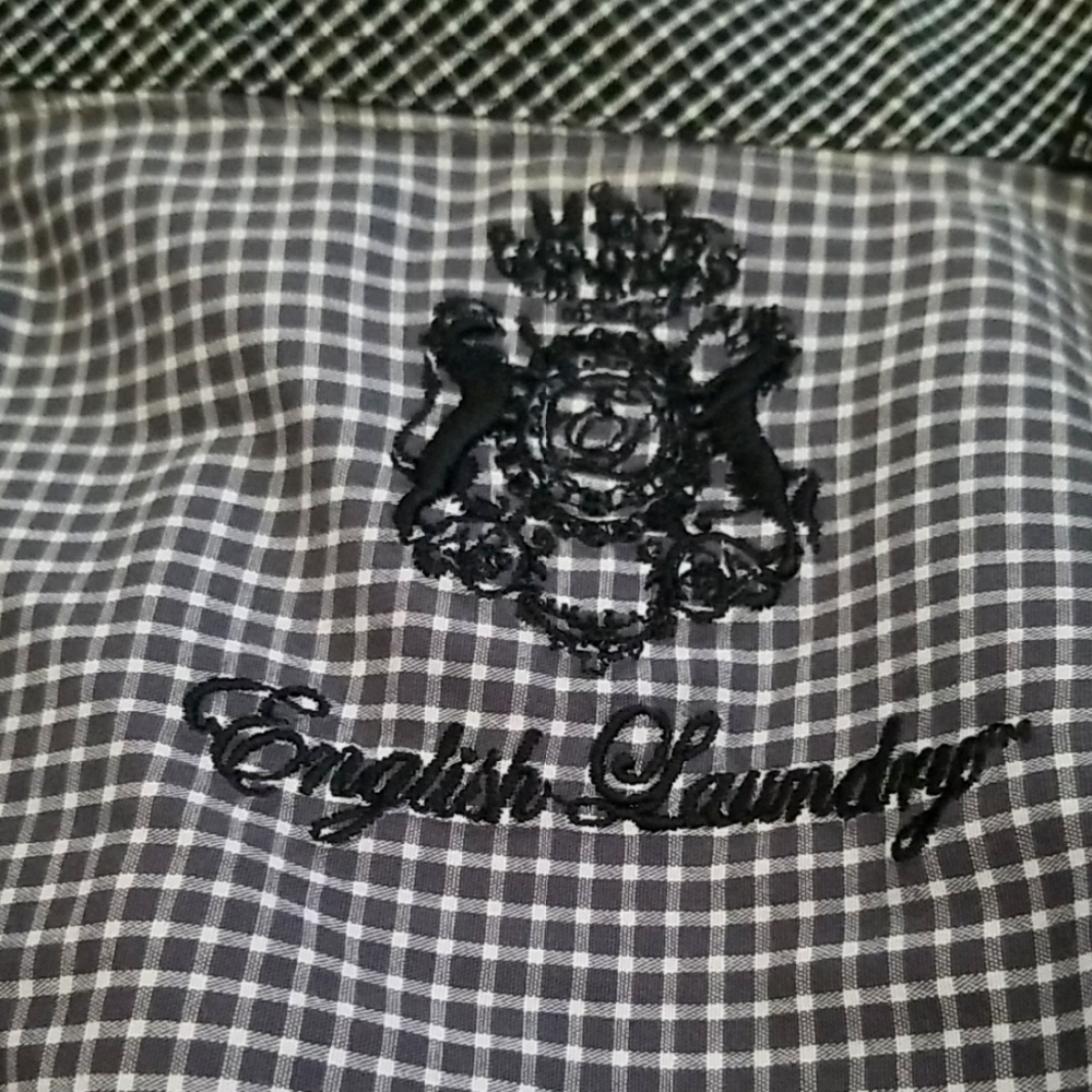 English Laundry Gray and White Plaid Shirt - Size 16 34/35 - Picture 1 of 9